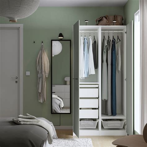 PAX REINSVOLL Wardrobe Combination White Grey Green 100x60x201 Cm