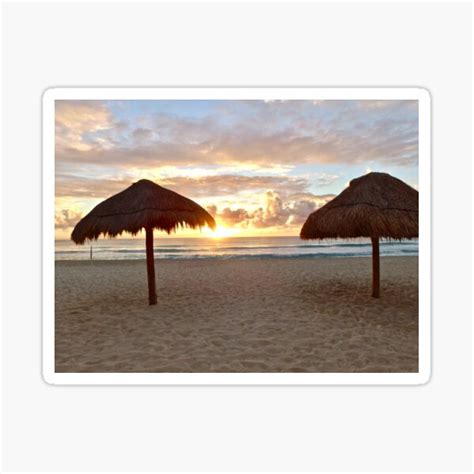 Cancun Palapa Sunrise Sticker For Sale By DRONECASTERZ Redbubble