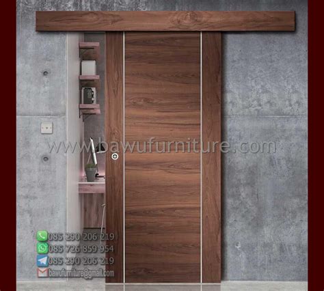 Pintu Kamar Tidur Model Minimalis Geser Dari Kayu Jati Bawu Furniture