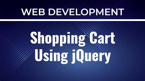 Shopping Cart Using Jquery Youtube