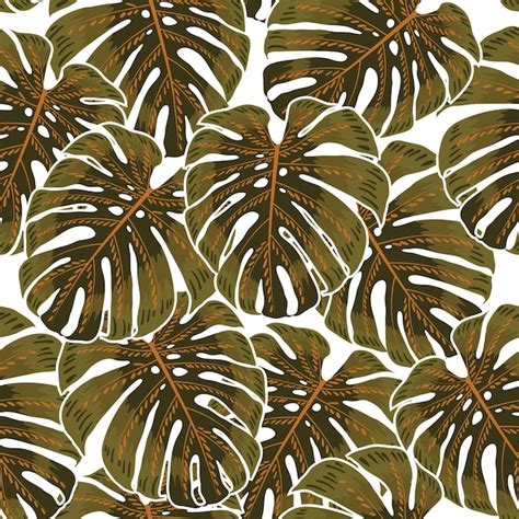 Belle Artistique Monstera Feuilles Tropicales Mod Le Sans Couture