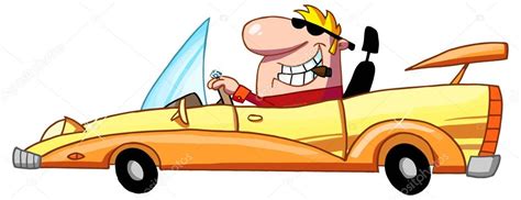 Cartoon Man Driving Car Stock Vector Hittoon