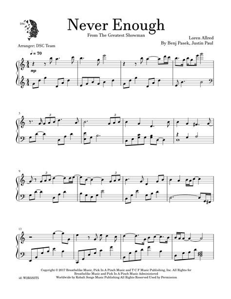 Never Enough Sheet Music Boyce Avenue Piano Solo