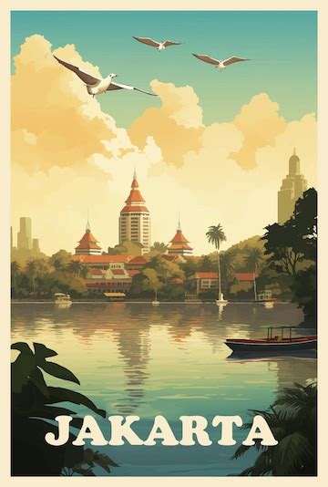 Premium Vector Jakarta Retro Poster