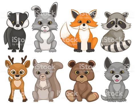 Cute Cartoon Woodland Animals - Animals World