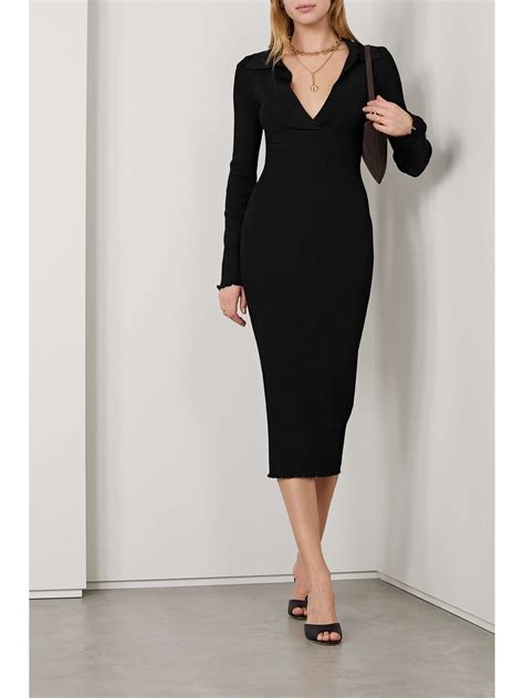 Good American Ribbed Knit Midi Dress Net A Porter