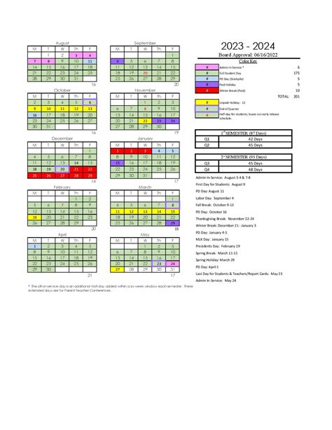 Hamilton County Department of Education Calendar 2024-2025