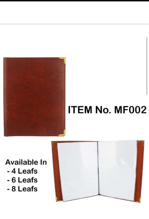 PU Leather MENU FOLDER 2 Size A4 At Best Price In New Delhi ID