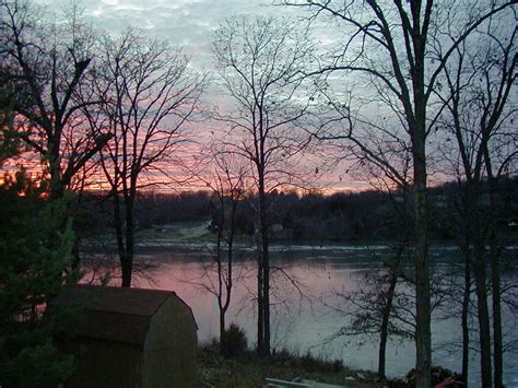 Crystal Lakes Mo View Of The Lake With A Winter Sunset Photo