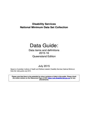 Fillable Online Odc Disability Qld Gov Ds Nmds Data Guide Queensland