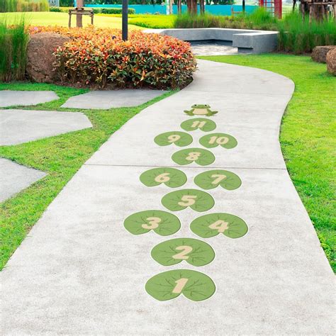 Lilly Pad Hopscotch Sensory Path Set Of 12 School Sidewalk Stickers