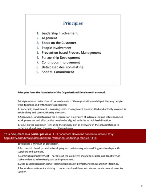 Ppt Organizational Excellence Framework Leadership 40 Slide Ppt