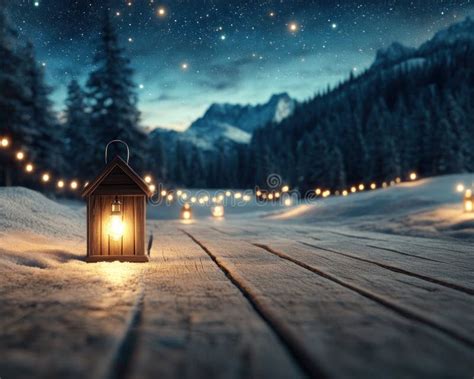 magical winter wonderland christmas scene  snowy path twinkling