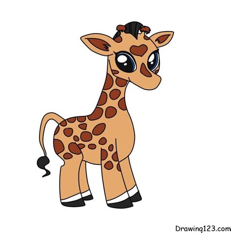 Easy Baby Giraffe Drawing