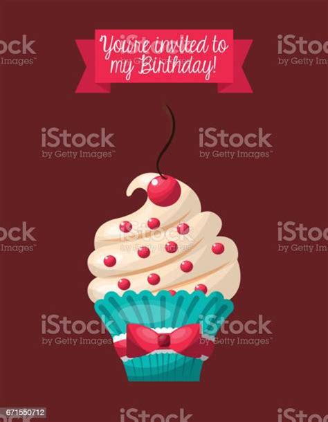 Cupcake Icon Happy Birthday Design Vector Graphic Stock Illustration