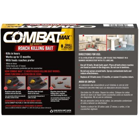 Combat Max® 12-Month Child Resistent Small Roach Killing Bait, 18 ct ...