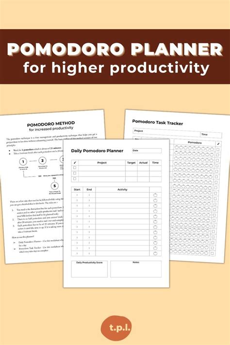 Buy Pomodoro Tracker Printable And Digital Planner Time Management