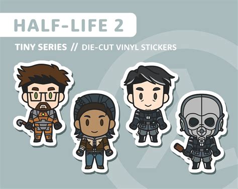 HALF-LIFE 2: Tiny Series // 3.5 Die-cut Vinyl Character Stickers // Gordon Freeman, Alyx Vance ...