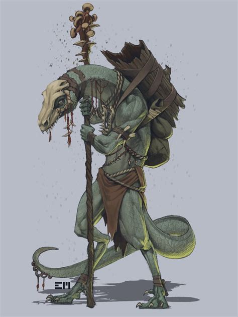 Thusk, Lizardfolk Druid : r/AnimalsPlayingDnD