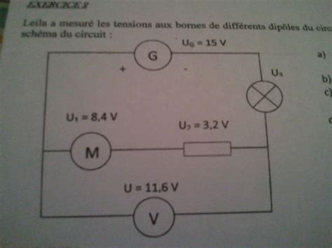 Exercice Leila A Mesur Les Tensions Aux Bornes De Diff Rents Dip Les