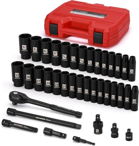 Mixpower Piece Inch Drive Deep Impact Socket Master Set With