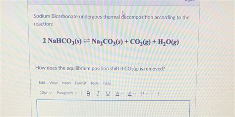 [solved] Sodium Bicarbonate Undergoes Thermal Decomposition According To Course Hero