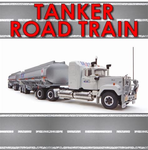 Highway Replicas Tanker Road Train Diecast Model Truck w/Dolly and Tanker Trailers