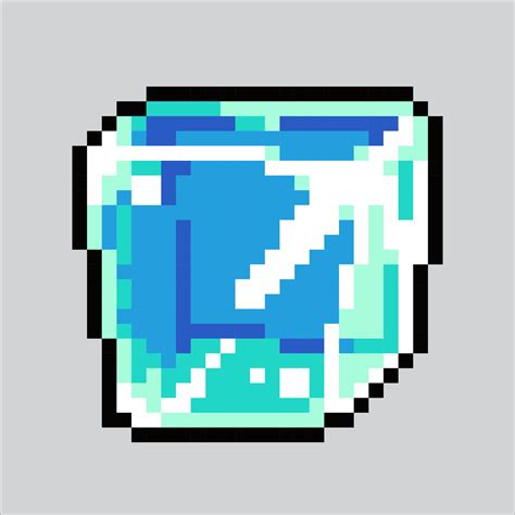 Pixel art illustration Ice Cube. Pixelated Ice Cube. Ice Cube icon pixelated for the pixel art ...