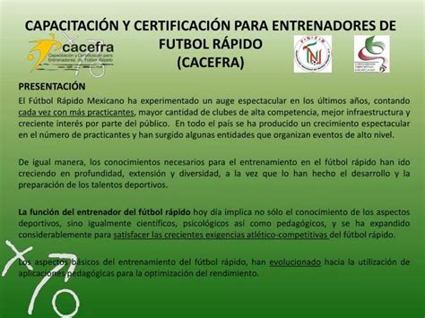 Ppt Capacitaci N Y Certificaci N Para Entrenadores De Futbol R Pido