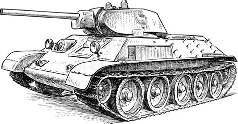 Tanque De Guerra Desenho - Desenho Do Contorno Da Segunda Guerra Mundial Do Tanque De Guerra No ...