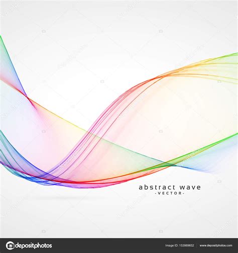 Elegant Rainbow Color Abstract Wave Vector Background Stock Vector By