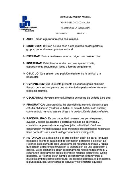 Glosario Cuadros Cqa Unidad Ii Pdf Descarga Gratuita