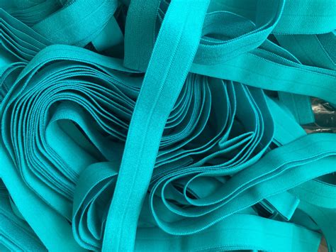 58 Fold Over Elastic By The Yard Foe Foldover Turquoise Etsy