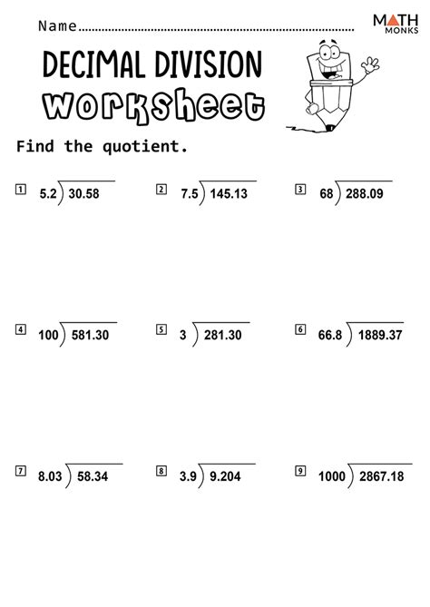 Dividing Decimals With No Remainders