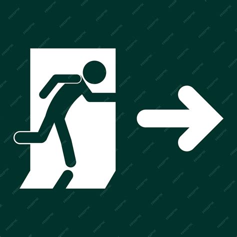 Premium Vector | Isolated design label direction way of emergency exit