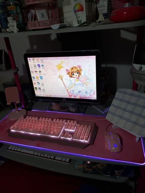 #pink pc gaming setup on Tumblr