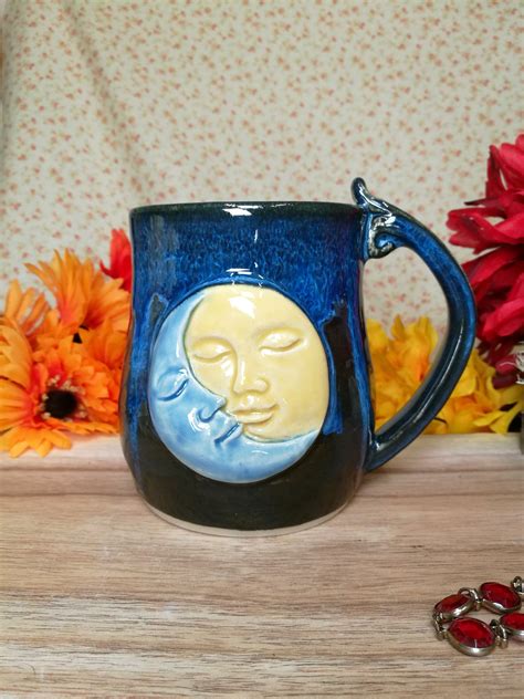 Sun And Moon Pottery Moon Pottery Moon Mug Handmade Sun Etsy