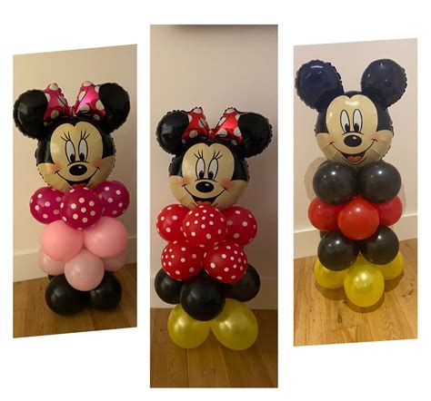 Mickey Mouse Minnie Mouse Balloon Column Etsy Uk