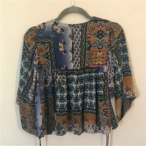 Zara Tops Nwt Zara Trafaluc Bell Sleeve Boho Blouse Top Sz M Poshmark