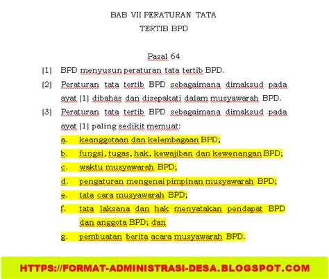 Contoh Tata Tertib Bpd 2021 Terbaru Download Pdf Dan Doc Format