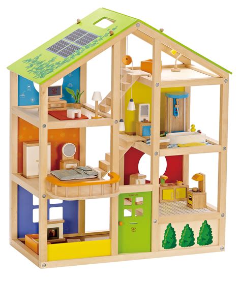 Hape All Seasons Kids Wooden Dollhouse By Award Winning 3 Story Dolls