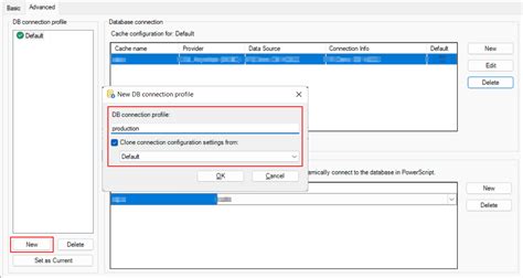 Create The DB Connection Profile PowerServer 2022 R3 Help