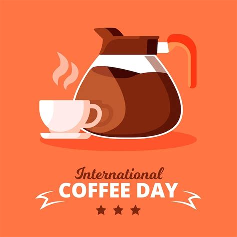 Plano Dia Internacional Del Cafe Vector Gratis