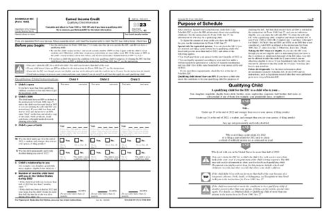 2023 Schedule Eic Form And Instructions Form 1040 Worksheets Library