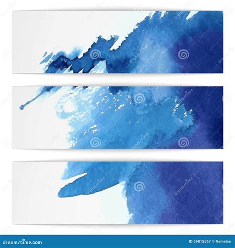 Blue Watercolor Banner Stock Vector Illustration Of Paper 59815567