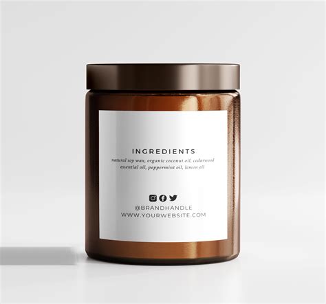 Candle Jar Label Template Minimal Candle Label Design Canva Modern Candle Label Template Labels