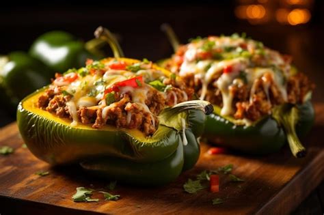 Premium Photo Pulled Pork Stuffed Poblano Peppers