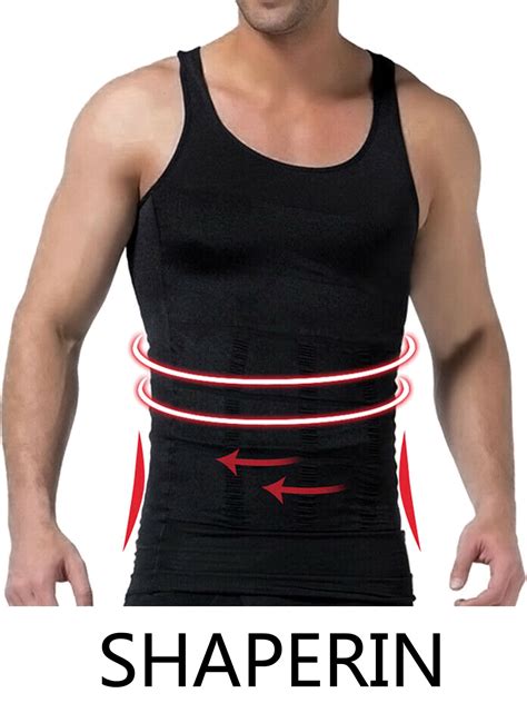 Shaperin Men S Slimming Body Shaper Compression Tank Top Vest Shirt Abs