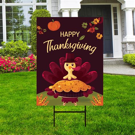 Happy Thanksgiving Yard Sign, Harvest Fall Autumn Decor, Be Thankful Turkey Fall Thanksgiving ...