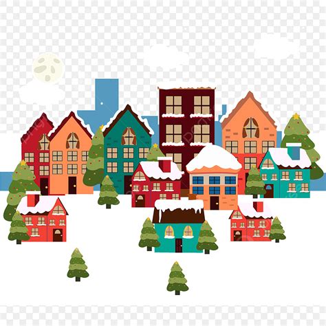 Hand Drawn Town Vector Design Images Christmas Cartoon Hand Drawn Town